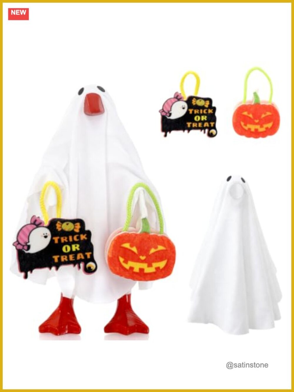 7 Inch Goose Halloween Costume Set with Goodie Bag, Trick-or-Treat Sign, Felt